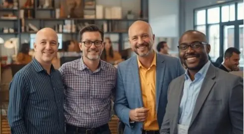 engagement party with family and friends gathered